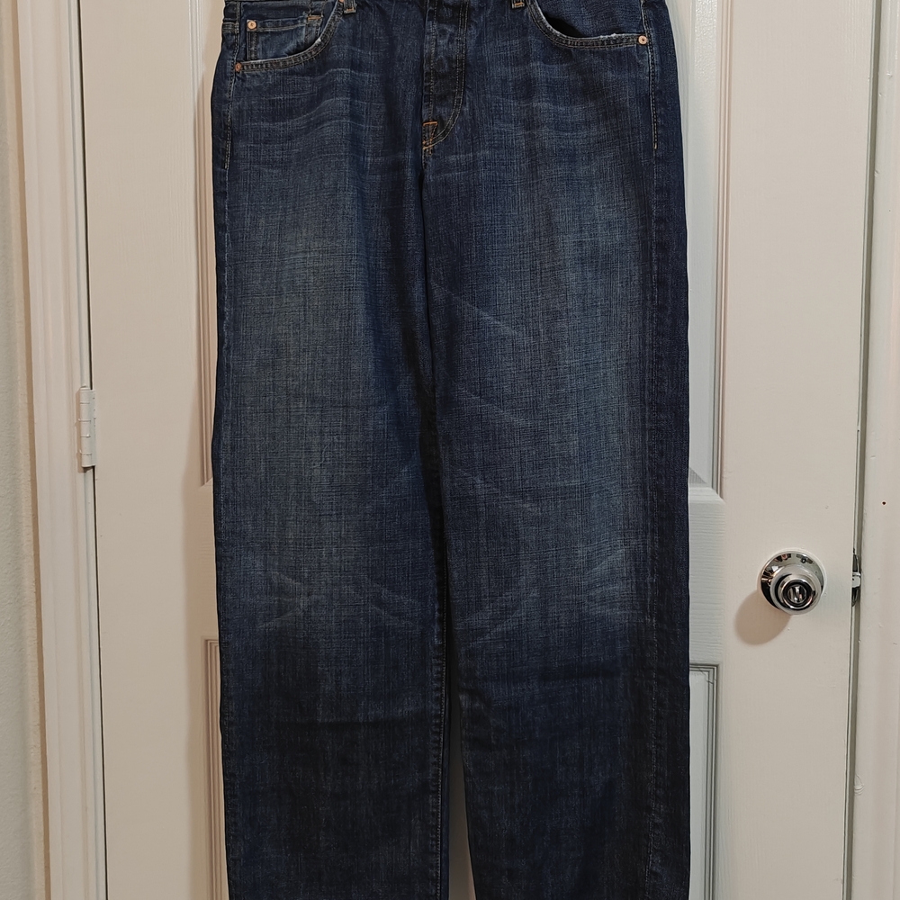 7 For All Mankind Dark Blue Relaxed Jeans